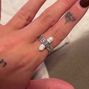 Bomb Party Marble Stone Ring Size 7